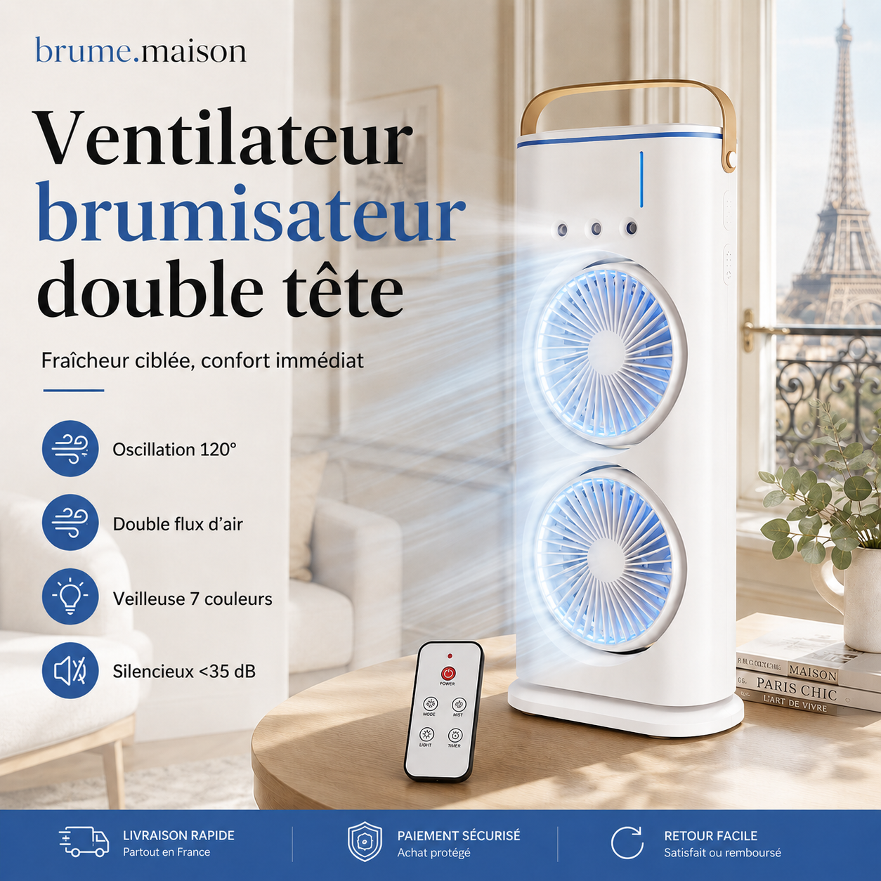 Le brumisateur double tête qui rafraîchit vos nuits et vos journées